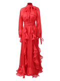 Court Style Tie Design High-End Retro 2025 New Women's Summer Solid Dress