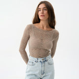 Women's Autumn And Winter Lace Skin Foundation Casual Elegant Top Bottom DJPT
