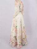Early Autumn Australian Design Elegant Fresh Floral Shirt Top + High Waist Half-Dress Suit