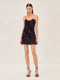 Summer New Sling Broth Three-Dimensional Flower Splicing Skirt Swing Short Dress Dress Woman