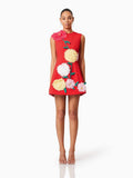 Fashion Niche Three-Dimensional Decorative Dress 2025 New Flower Slim Round Neckless Midsleeveless Mid-Dress