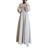 2024 New Relaxed Relaxed And Gentle Commuter Solid Colored Long Sleeve Dress