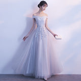 Evening Dress Woman 2025 Summer Temperament Atmospheric Elegant One-Word Shoulder Host Maid Dress Small Thin