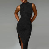 Summer 2025 New Fashion Vest Muscle Open-Back Tight Dress Women's Dress DJPT