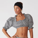 Women's New Casual Ultra-Short Top Decoration Wood Ear Sexy Umbilled Shirt