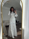 2024 Gentle Wind Small Fresh Flowers And Leaves Long Dress