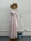 Collar Dress Women's 2025 New Long-Sleeved Tea Break French Waist-High Dress