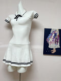 Shuxin's New Summer New College Style Short-Sleeved Knitted Short-Sleeved Girl Polo Collar Dress A Dress