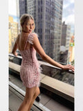 Hairy Fashion Deep V-Neck Short Dress Can Usually Wear A Small Name Dress