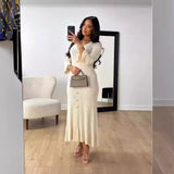 2024 Long-Sleeved Dress With Slim Skinny Knitted Long-Sleeved Dress