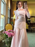 2025 New Hand-Drilled Weaving Woven Tape Design Long-Sleeved Lady Body Dress