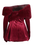 Temperament Elegant Style Velvet Skirt 2025 Summer New Bra Wearing More French Wool Design Dress Dress Woman