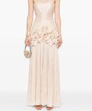 Yuanfeng Light Luxury Evening Dress 2025 New Women's Summer Breast Flavor Flavor To Waist Leaf Sides And Matching Dresses