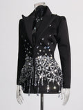 Suit Dress 2025 Spring New Famous Heavy Industry Water Drill Inlaid Decorative Design Dress