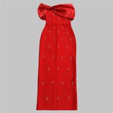 Temperament Dress Sexy Shoulder Name Party Dinner Dress Banding Skirt