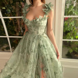 Fresh Butterfly Long Dress Small Short A-Shaped Skirt Stage Performance Competition Aupong Skirt