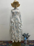 Spring Gentle Style Dress With Printed Sleeve Dress