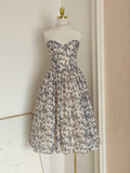 A line Sweetheart Floral Holiday Dress Travel Vacation Dresses Birthday Dress SD1250