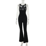 Summer 2025 New Street Leisure Repair Letters Hot Diamond Vest Pantyhose Women DJPT