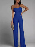 And Summer New Women's New Sexy Body Repair Bra Straight Jumpsuit DJPT