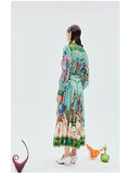 Spring And Summer Australian Niche Brand Ale Personality Print Daily Vacation Shirt Collar Single Buckle Flowing Dress