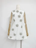2025 New Australian Niche Round-Neckless Hand Nail Flower Three-Dimensional Short Dress Woman