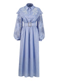 Temperament Fashion Elegant Style Dress 20254 New Collar Heavy Industry Embroidery Lotus Edge Lace Long