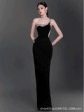 Heavy Industry Black Band Banding Long Skirt Famous Dress High-End Luxury Niche High-End Evening Dress