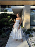 Tea Break French Dress Holiday Breeze Sling Skirt Sling Skirt Waist White Dress Women's Dress HZ0628