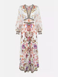 Autumn Australian Tide Brand CML Elegant Temperament Print V Received Waist Thin And Flowing Dress Dress Woman