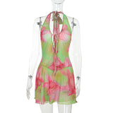Exploding Print Outback Holiday Dress Summer Women's High-End French Dress DJPT
