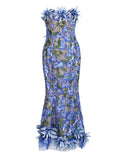 Retro Court Style Thoracic Dress 2025 Summer New Flower Embroidery Mesh Splicing Bag-Groom Dress Woman