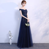 Evening Dress Woman 2025 Summer Temperament Atmospheric Elegant One-Word Shoulder Host Maid Dress Small Thin