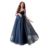 Bead Mesh Yarn According To Pregnant Women Sexy Loose Mowing Dress 1196 Pregnant Women's Dress Maternity