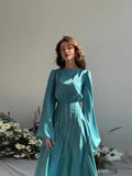 Autumn New Strap-In-String Diamond Collection Waist Thin Horn Sleeves Big Name Dress