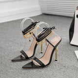 Pointed Toe Fine And Sexy Chain Tied With Roman Summer Sandals High Heels High Quality Shoes