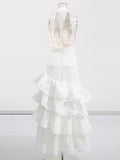 Muse Heavy Industry Embroidered Lotus Leaf Dress 2025 New Women's Summer Hanging Neck Recealing Back Dress