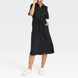 2024 New POLO Tie Simple Tie With Solid-Colored Cardigan Dress