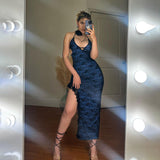 Summer 2025 New Bag Ass Dress Composite Lace Sexy Open Sling Dress Woman DJPT