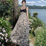 Sling Dress Summer New High-Waisted Splicing Strap Bra Dress Seaside Holiday Dress