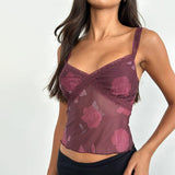 Mesh Print Perspective Small Sling 2025 Spring New Sexy Babes Vest DJPT