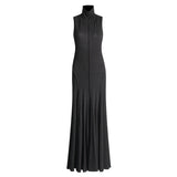Sister Casual Dress Women's Dress 2025 Spring New Standing Sleeveless 100-Folded Knitting Dress