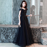 Evening Dress 2025 Spring Shoulder Birthday Dinner Party Host Art Examination Dress Woman