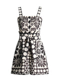 Casual Wind 2025 New Printed Sleeveless Button Tie With Short Broad Leg Jumpsuit Woman