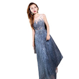 Dress Women 2025 Spring Year Will Be Dignified Atmospheric Long Thin Blue Fairy Gas Host Banquet Evening Dress
