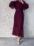 Temperament Light Style Women's Spring New Dress Long Folds