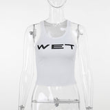 Street Casual Print Blouse Female 2025 Summer New Hottie Sexy Vest DJPT