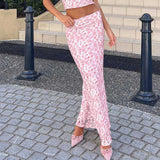 Summer 2025 New Women's Clothing Fashion Casual Floral Vest Half-Skirt Suit Women DJPT