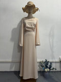 2024 New Body-Cuffed Diamond-Tieed Long-Sleeved Ribbon Dress Dress Woman