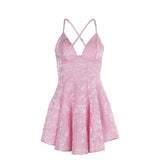 Summer 2025 New Women's Clothing Temperament Sexy Body-Body Deep VA Dress Dress Woman DJPT